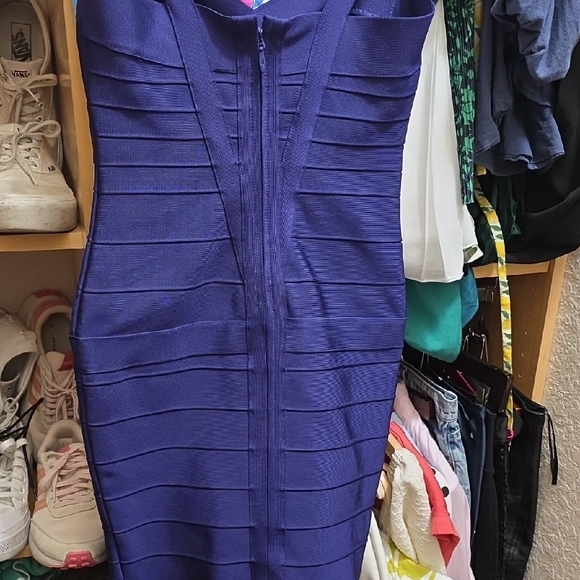 Purple Bandage Dress Sexy Mini - Picture 4 of 8